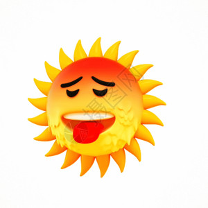 3d笑脸夏季高温太阳表情图标GIF高清图片