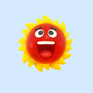 夏季高温太阳表情GIF图片