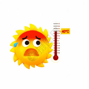 预警高温夏季高温太阳表情GIF高清图片