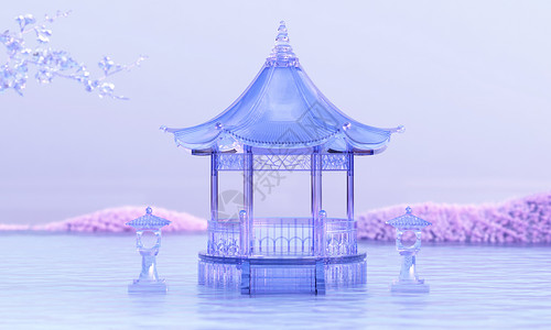 紫色小葫芦3D国潮场景设计图片