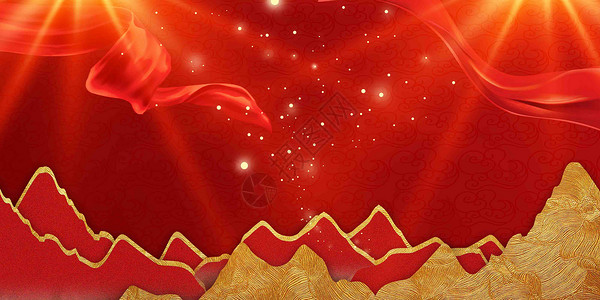 红色漂浮彩带红色商业背景设计图片