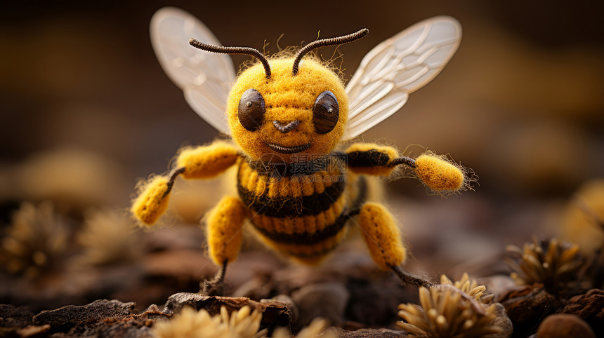 立体羊毛毡卡通手工小蜜蜂图片