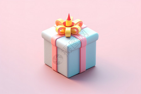 小可爱等距礼物盒3d图标背景图片