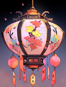 好看夜景素材中秋节好看的中国风花灯灯笼插画