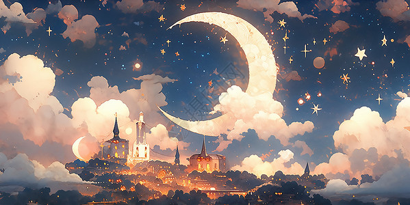 浪漫月亮城堡图片