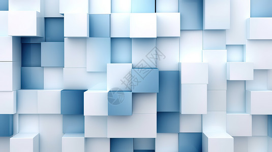 方块背景图背景图蓝白方形拼接插画