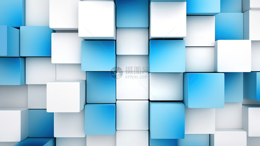 简约背景蓝白色创意几何拼接图片