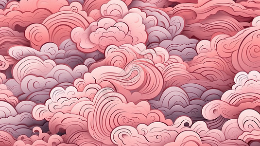 粉红色的中国祥云图案纹理图片