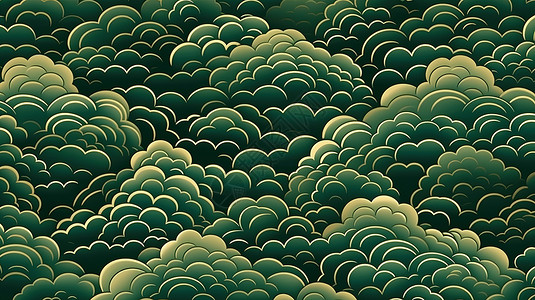 中国祥云图案绿色云朵背景图片