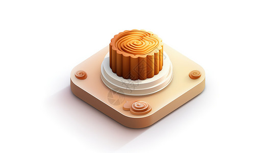 中秋节月饼3D图标图片