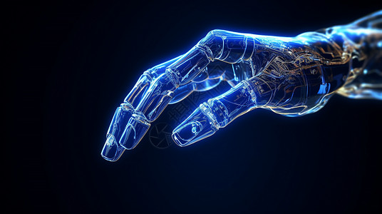 互联网数据可视化科技蓝色的手背景图片
