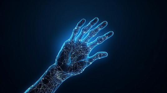 互联网可视化数据科技蓝色的手背景图片