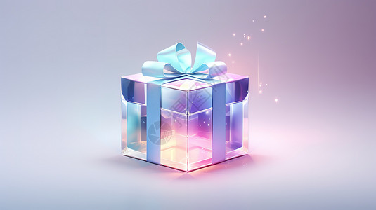 礼物盒图标发光的礼盒Ul设计图标设计插画