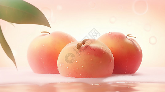 水蜜桃广告软软的水蜜桃插画
