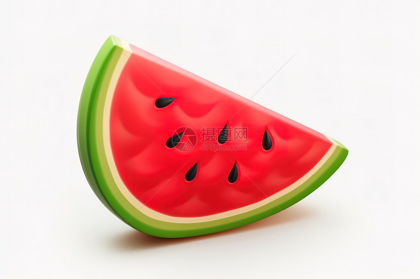 一个西瓜水果3D图标图片