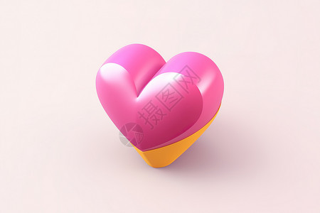 紫色浪漫气球七夕情人节爱心心形3D图标插画