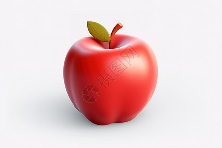 苹果水果3D儿童教育图标背景图片