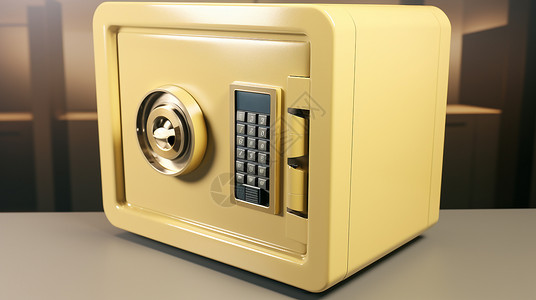 金属手素材金融行业电子手锁双重多功能保险箱插画