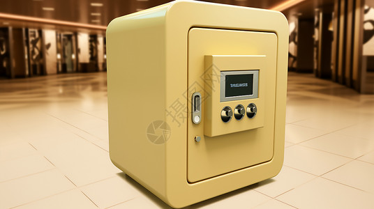 电梯智能金融行业智能电子锁保险柜插画