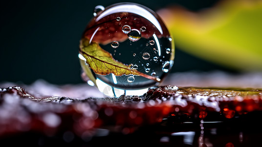 一滴水滴一滴清晰的水滴特写镜头设计图片