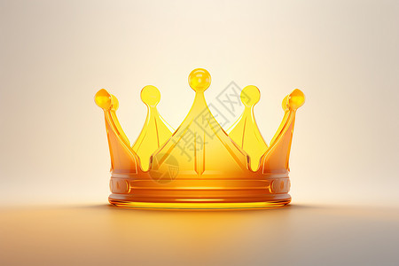 黄色头冠高贵皇冠3D图标插画
