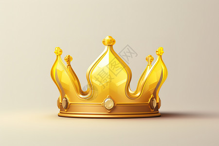 立体皇冠素材高贵黄金头冠3D图标插画