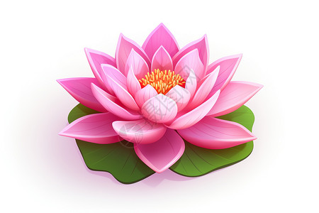 粉色莲花插画图标背景图片