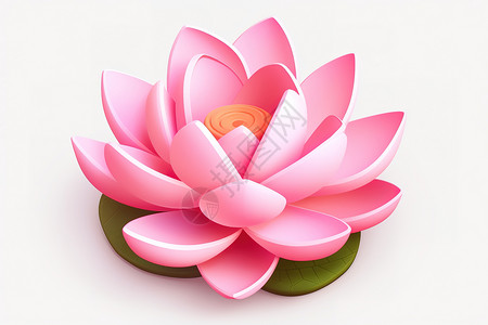 粉色卡通立体莲花的3D图标背景图片