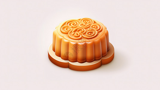 中国风月饼图标中秋月饼立体图标插画