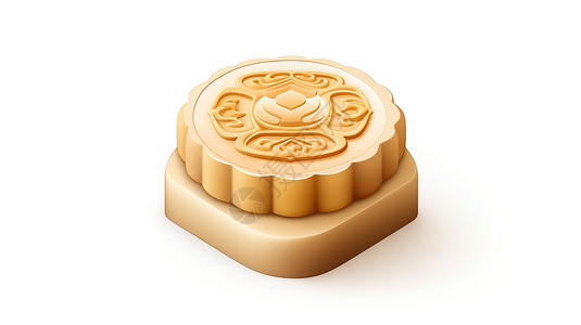 中秋月饼模具卡通中秋月饼3D图标插画