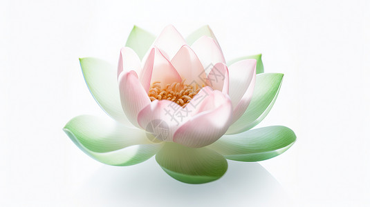 白色背景上的粉色荷花莲花背景图片