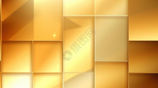 金色方块抽象背景背景图片