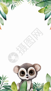 小熊猫边框绘本类森林野生动物边框插画