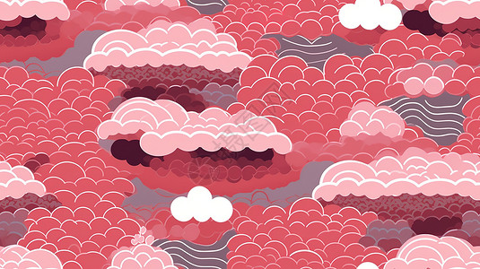 中国风粉色祥云图案纹理背景图片