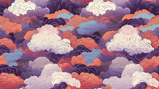 紫色祥云图案纹理背景图片