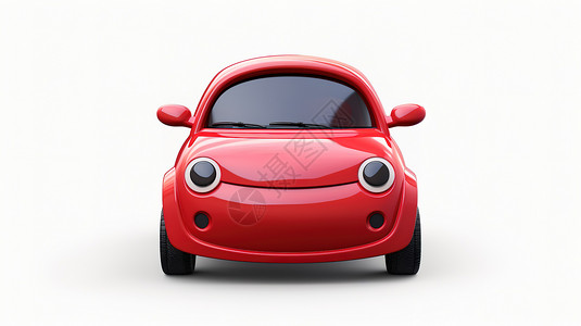 红色汽车儿童认知3D图标背景图片