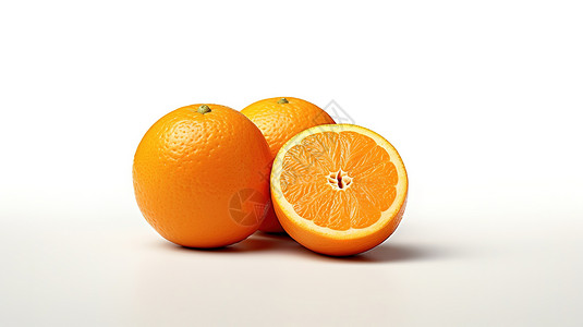 立体绘本水果橙子3D图标插画