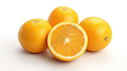 立体农业新鲜橙子插画