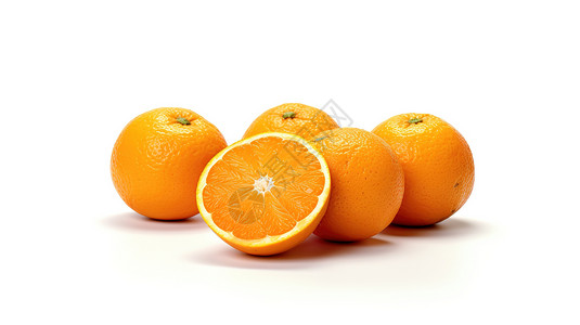 儿童农业写实橙子3D图标插画