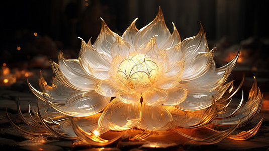 一朵巨大水晶莲花背景图片