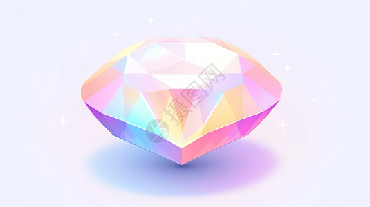 3d钻石素材炫彩钻石3D插画
