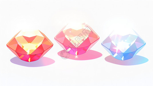 炫彩五彩钻石3D图标图片