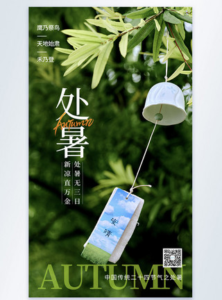 京都竹林绿色竹林处暑摄影图海报模板