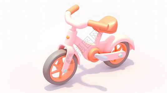 可爱的儿童自行车商品3D图标背景图片
