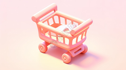 3D超市迷你3D粉色卡通插画