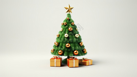 迷你圣诞树3D可爱卡通图标图片