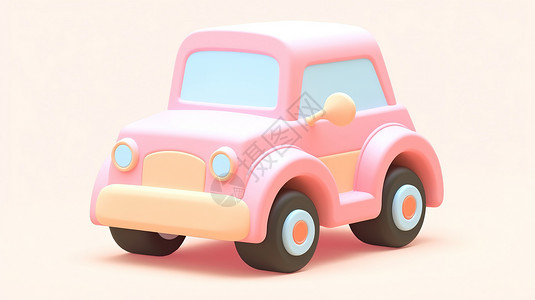 儿童玩具车3D卡通图标背景图片