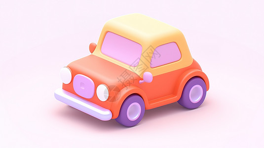儿童卡通玩具车3D图标背景图片