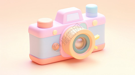 儿童玩具图标儿童玩具照相机3D卡通图标插画