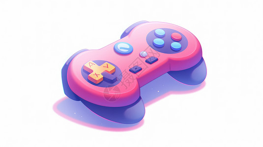 粉紫撞色可爱的卡通游戏机手柄背景图片